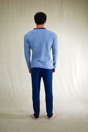 Estiva Erkek Nakışlı Patlı İnterlok Şardonlu Pijama Takımı