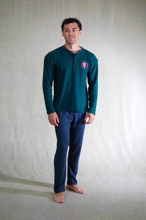 Estiva Erkek Nakışlı Patlı İnterlok Şardonlu Pijama Takımı