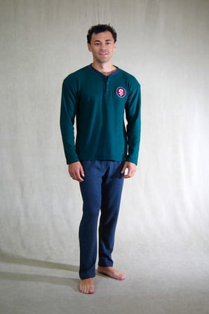Estiva Erkek Nakışlı Patlı İnterlok Şardonlu Pijama Takımı