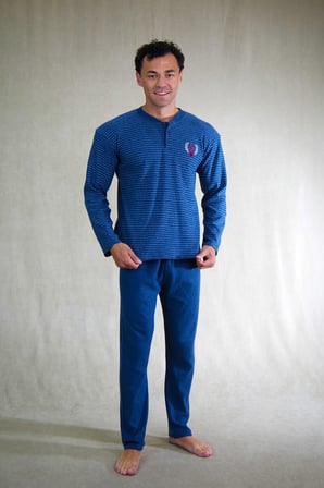 Estiva Erkek Çizgili Patlı İnterlok Şardonlu Pijama Takımı