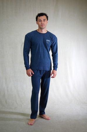 Estiva Erkek Çizgili İnterlok Şardonlu Pijama Takımı
