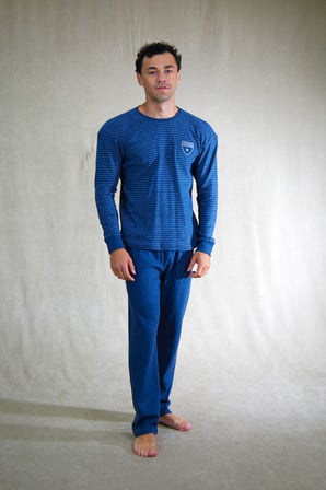 Estiva Erkek Çizgili İnterlok Şardonlu Pijama Takımı