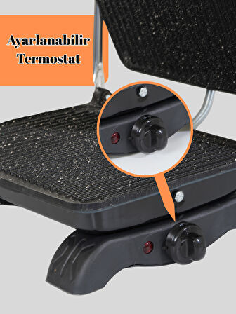 Tost Makinası Granit Yüzey ile Sağlıklı Pişirim | 1800 W Yapışmaz Granit Tost Makinesi
