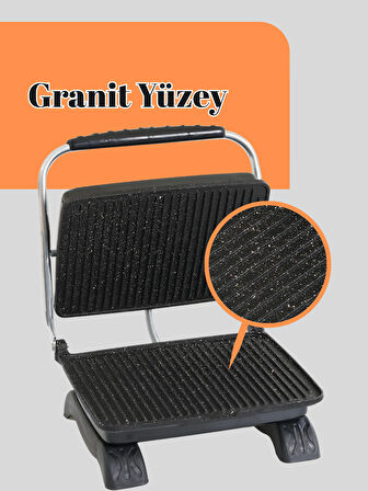 Tost Makinası Granit Yüzey ile Sağlıklı Pişirim | 1800 W Yapışmaz Granit Tost Makinesi