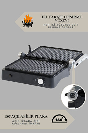 Primo Tost Makinesi | 2000W Güç | Yapışmaz Plaka | Yağ Hazneli Termostatlı Tost Makinası