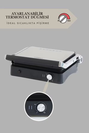 Primo Tost Makinesi | 2000W Güç | Yapışmaz Plaka | Yağ Hazneli Termostatlı Tost Makinesi