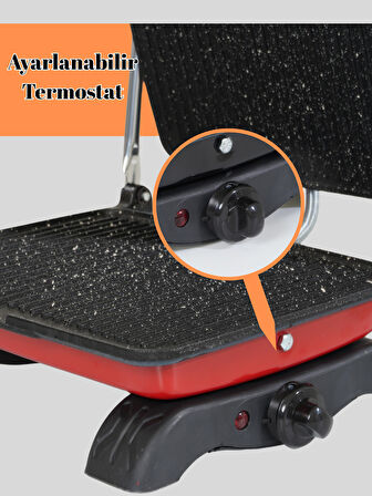 Tost Makinası Granit Yüzey ile Sağlıklı Pişirim | 1800 W Yapışmaz Granit Tost Makinesi