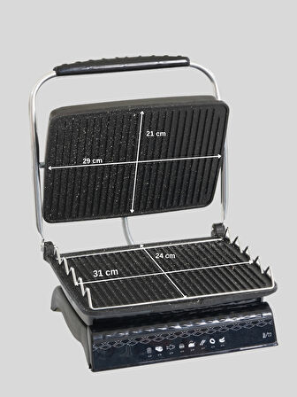 Tost Makinası Ultra Granit Yüzey İle Sağlıklı Pişirim | 1800W Yağ Hazneli Ultra Granit Tost Makinesi