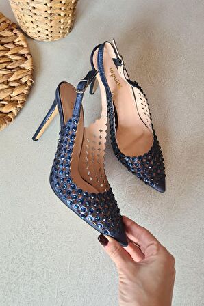 4167 taşlı abiye ayakkaabı ince topuk 15 pont