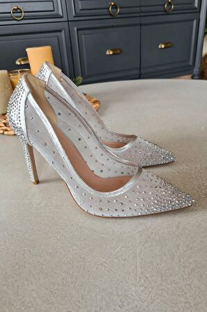 KADIN ABİYE 10CM TAŞLI AYAKKABI 036 4168