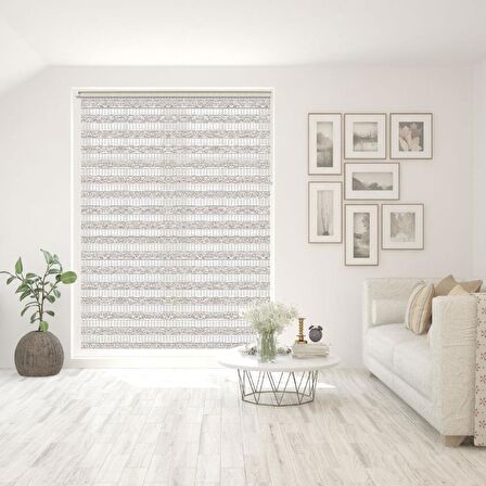 Stor Zebra Perde Sarı Simli Barok Desenli Krem Jakar Piliseli 1.Kalite Dekoratif Kornişe Kolay Montaj