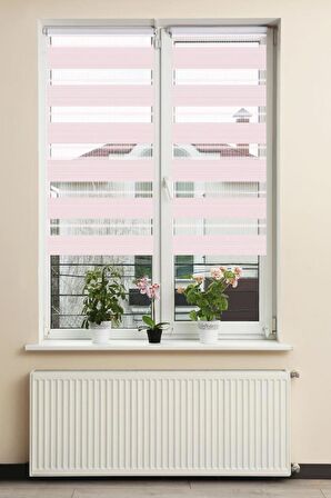 Stor Zebra Perde Modern Bej Geniş Jakar Desenli Piliseli 1.Kalite Dekoratif Kornişe Kolay Montaj