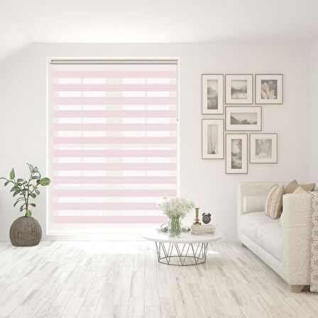 Stor Zebra Perde Modern Bej Geniş Jakar Desenli Piliseli 1.Kalite Dekoratif Kornişe Kolay Montaj