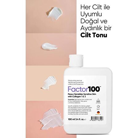 FACTOR 100 Sun Screen Cream SPF50+KOLAJEN Içerikli Güneş Bariyeri