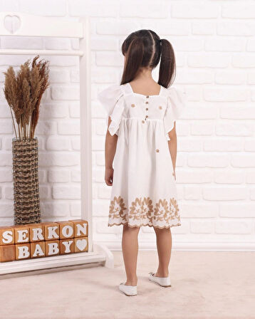 Serkon Kız Çocuk Su Yolu Elbise SER-0780
