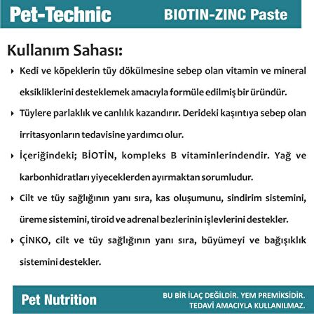 Pet Technic Yavru-Yetişkin Tüy Dökme Önleyici Multi Vitamin Macun 100 gr