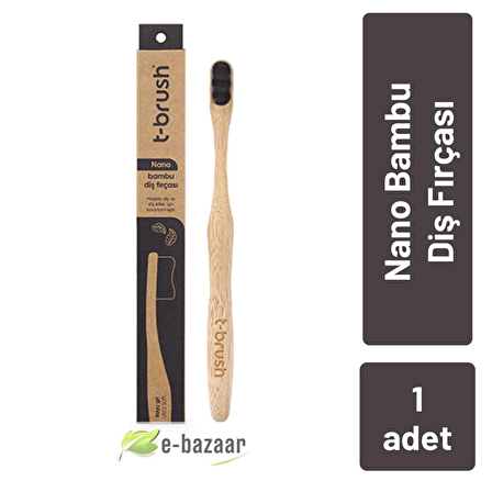 T-Brush Yetişkin Nano Bambu Diş Fırçası Koyu Gri