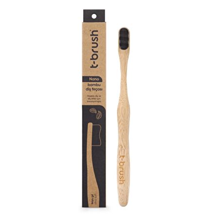 T-Brush Yetişkin Nano Bambu Diş Fırçası Koyu Gri