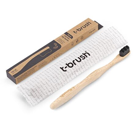 T-Brush Yetişkin Nano Bambu Diş Fırçası Koyu Gri