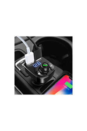 Araç Fm Transmitter 5.0 Bluetooth Araç Kiti Usb Mp3 Sd Kart Flash Için Uygun Çakmaklık Girişli