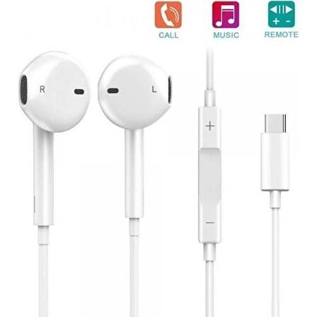 Torima Tc-01 Typ-c to Stereo Earphone Kablolu Kulaklık Beyaz