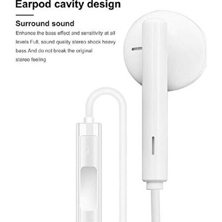 Torima Tc-01 Typ-c to Stereo Earphone Kablolu Kulaklık Beyaz