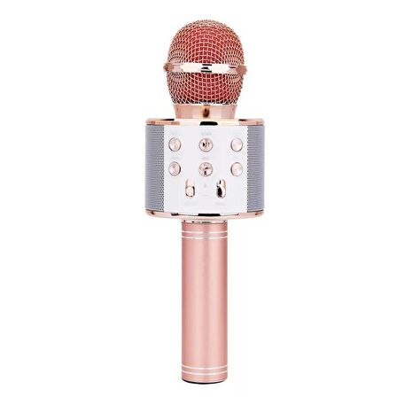 Torima WS-858 Karaoke Mikrofon Aux Usb Ve Sd Kart Girişli Bluetooth Hoparlör Rose Gold