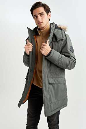 Regular Fit Kapüsonlu Suni Kürklü Mont X3983AZ22WNKH412