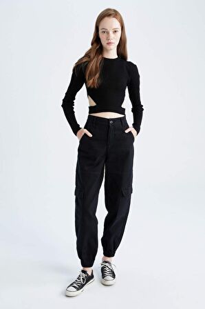 DeFacto Coool Bel Dekolteli Slim Fit Crop Kazak U3149AZ22AUBK27
