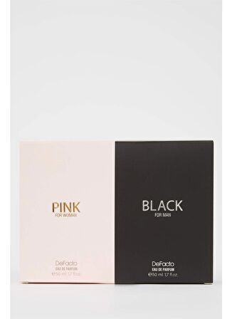 DeFacto Erkek Black Parfüm 50 mL Kadın Pink Parfüm 50 mL 2'li Set Hediye Seti X9643AZNSKR1