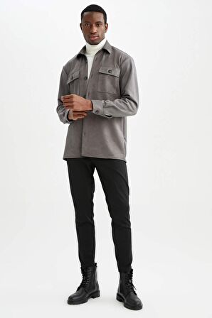 Regular Fit Süet Gömlek Ceket
