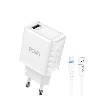 Rova SB114T A Giriş 2.4A A-T Kablolu Şarj Başlığı 12W - KVK Teknik Servis Garantili