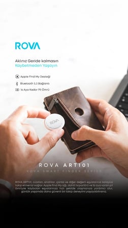 Rova ART101 Apple Find My Uyumlu Akıllı Takip Cihazı