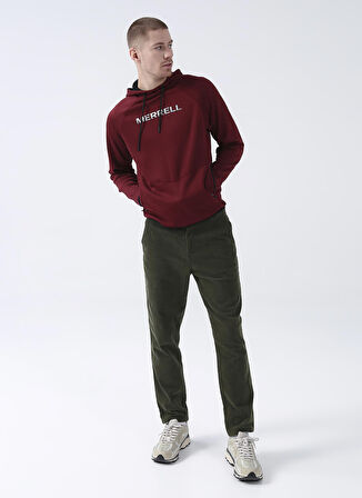 Merrell Bordo Erkek Kapüşonlu Düz Sweatshirt M23SEARCH SEARCH