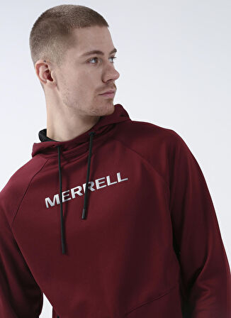 Merrell Bordo Erkek Kapüşonlu Düz Sweatshirt M23SEARCH SEARCH