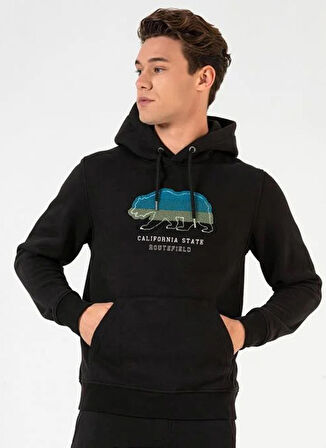 Routefield Lacivert Erkek Kapüşonlu Nakışlı Sweatshirt RFHENRY2223_HENRY