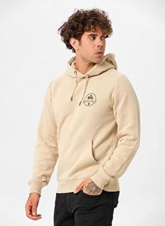 Routefield Yuvarlak Yaka Bej Erkek Sweatshırt RFHOUSE2223_HOUSE