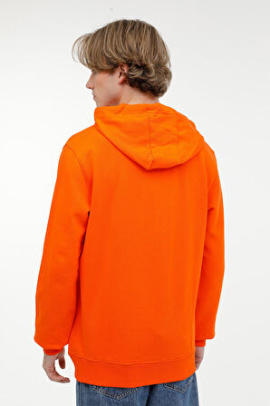 TOMMY HOODY M Turuncu Erkek Sweatshirt