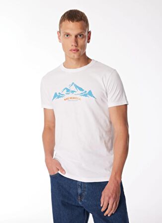 Merrell Beyaz Erkek O Yaka Baskılı T-Shirt M4TAURUSM_TAURUS M