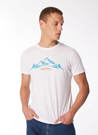 Merrell Beyaz Erkek O Yaka Baskılı T-Shirt M4TAURUSM_TAURUS M