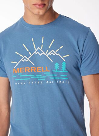 Merrell Mavi Erkek O Yaka Baskılı T-Shirt M4TOBIM_TOBI M