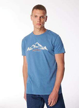 Merrell Mavi Erkek O Yaka Baskılı T-Shirt M4TAURUSM_TAURUS M