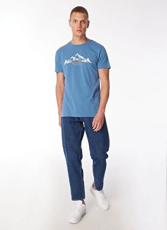 Merrell Mavi Erkek O Yaka Baskılı T-Shirt M4TAURUSM_TAURUS M