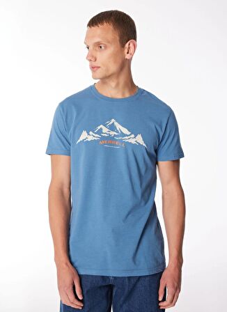 Merrell Mavi Erkek O Yaka Baskılı T-Shirt M4TAURUSM_TAURUS M