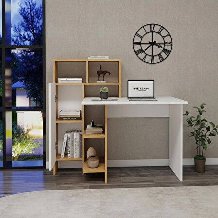 Arnetti Buğra Dolaplı Çalışma Masası Safirmeşe & Beyaz