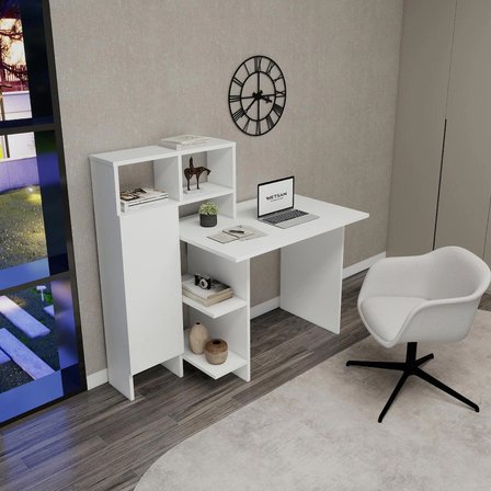 Arnetti Buğra Dolaplı Çalışma Masası Beyaz 