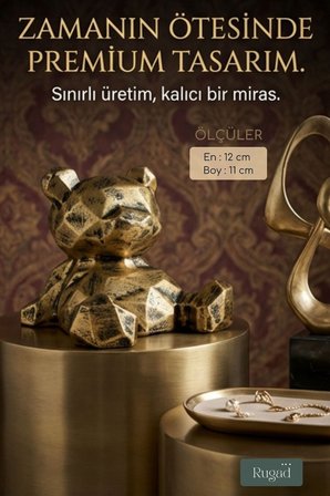 Biblo Dekoratif Heykel Ayı Biblosu Beyaz Model 39