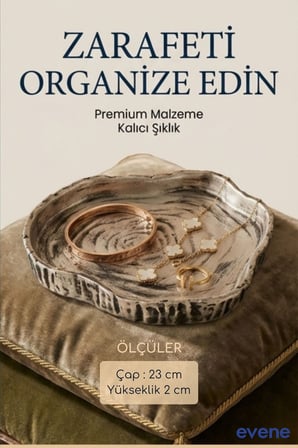 Takı Organizer Makyaj Düzenleyici Kozmetik Organizer Dekoratif Tabak Gümüş Eskitme Renk Model 1