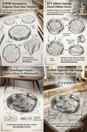 Takı Organizer Makyaj Düzenleyici Kozmetik Organizer Dekoratif Tabak Gümüş Eskitme Renk Model 1