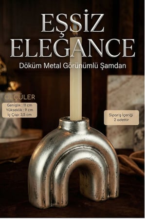 Mumluk Şamdan Ince Mum Uyumlu Beyaz Renk Model 43
